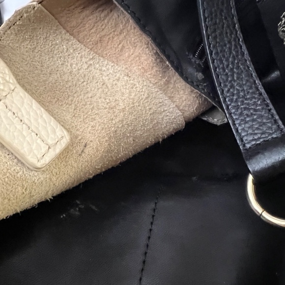 Vince Camuto Tania Convertible Pebble Leather Tote Bag Cream White Large - Picture 12 of 14